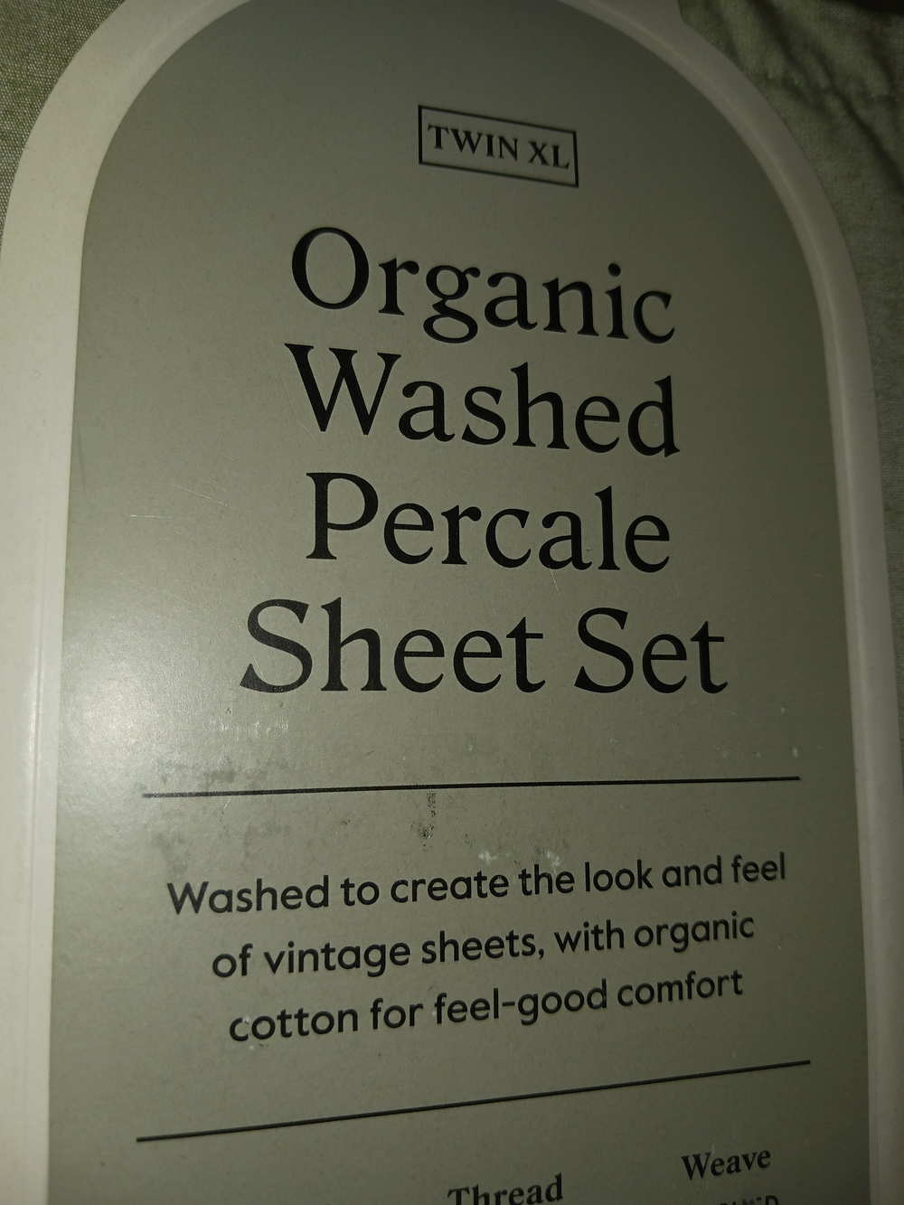 ✨️SEALED✨️ Threshold Organic Washed Percale Sheet Set Green Chambray - Picture 2 of 11